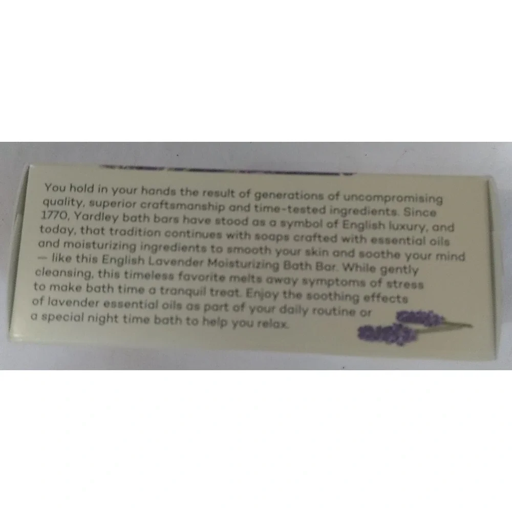 Yardley London English‎ Lavender Bar Soap Moisturizing 3 Bars NEW